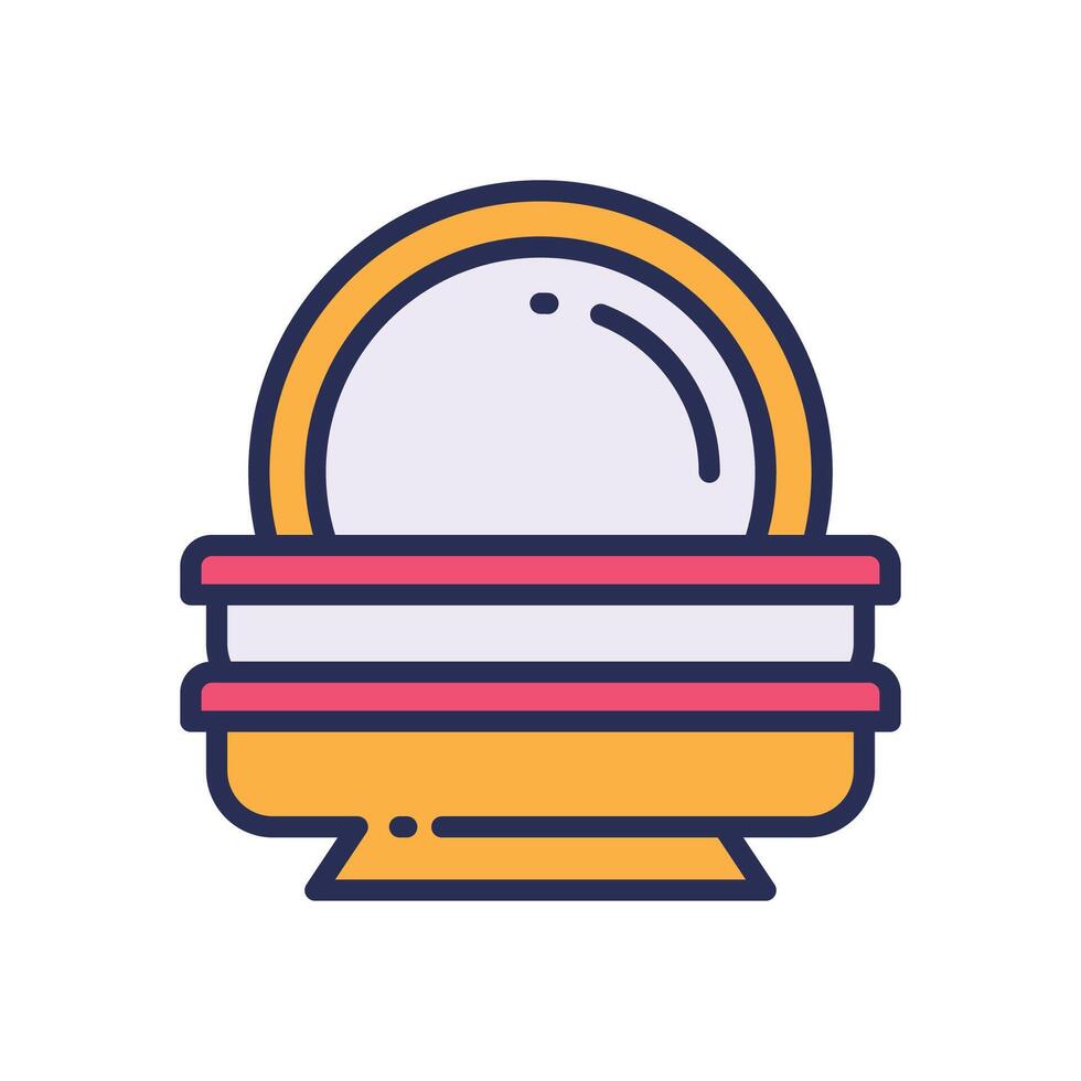plate filled color icon for your website, mobile, presentation, and logo design. vector