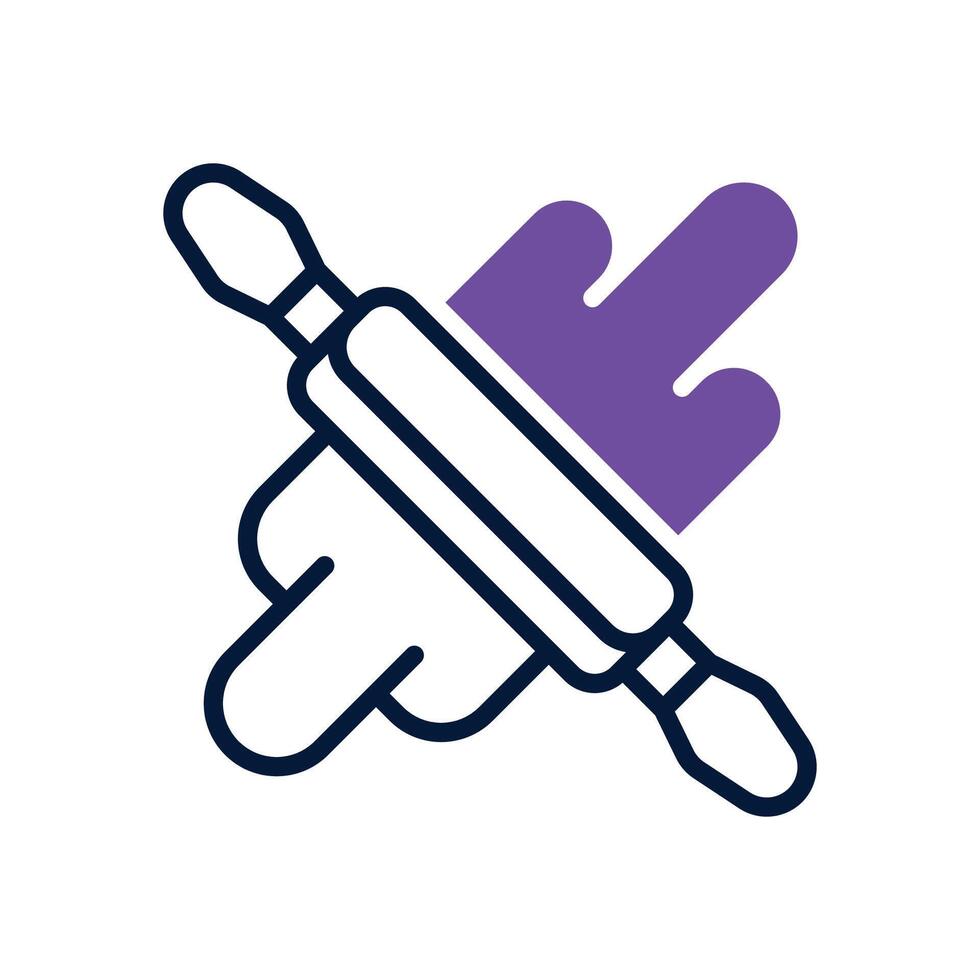 rolling pin dual tone icon for your website, mobile, presentation, and logo design. vector
