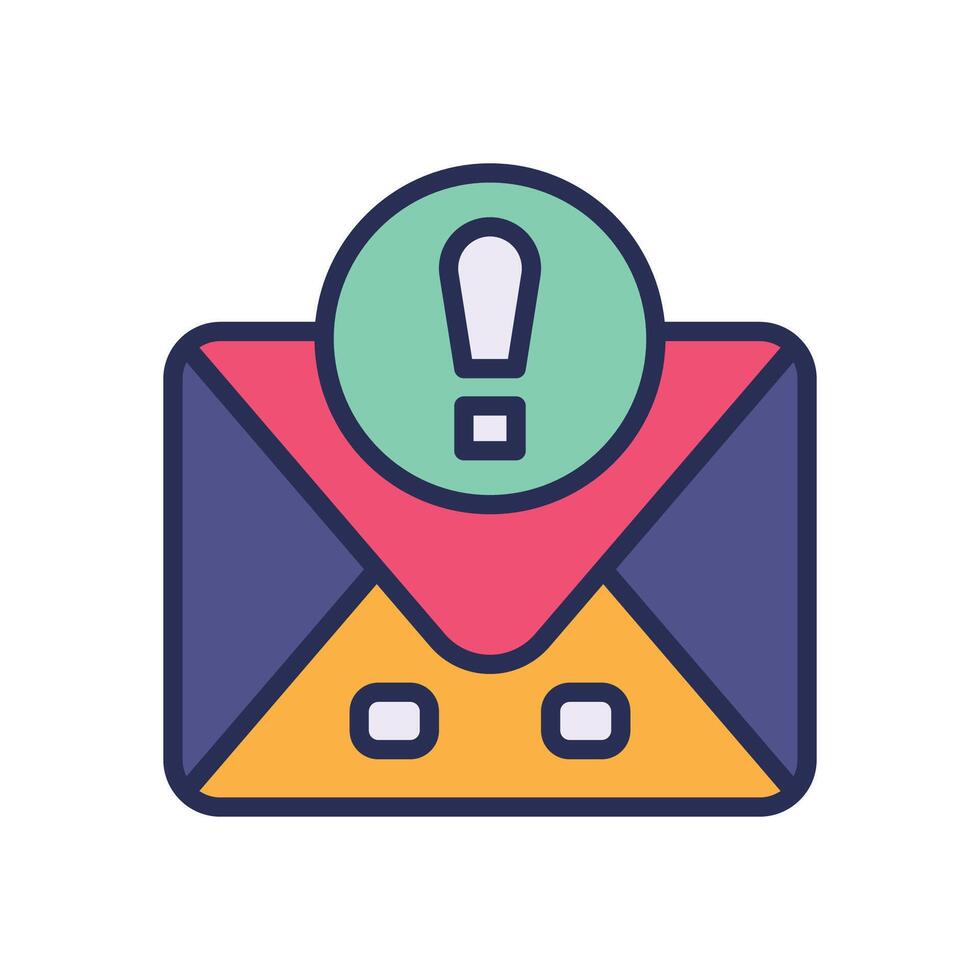 spam email filled color icon for your website, mobile, presentation, and logo design. vector
