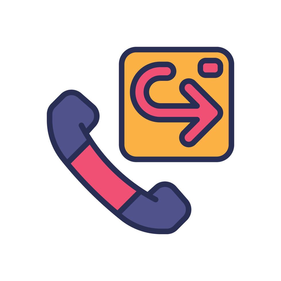 missed call filled color icon for your website, mobile, presentation, and logo design. vector