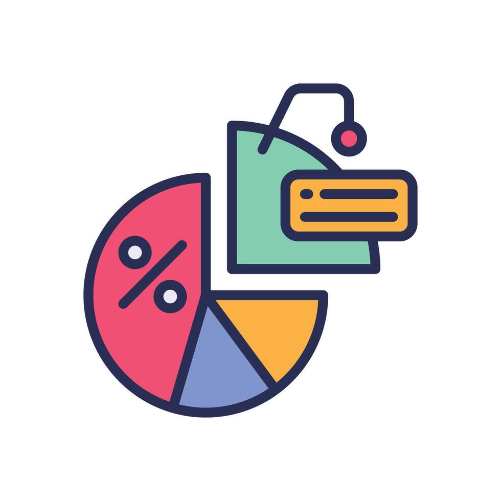 pie chart filled color icon for your website, mobile, presentation, and logo design. vector