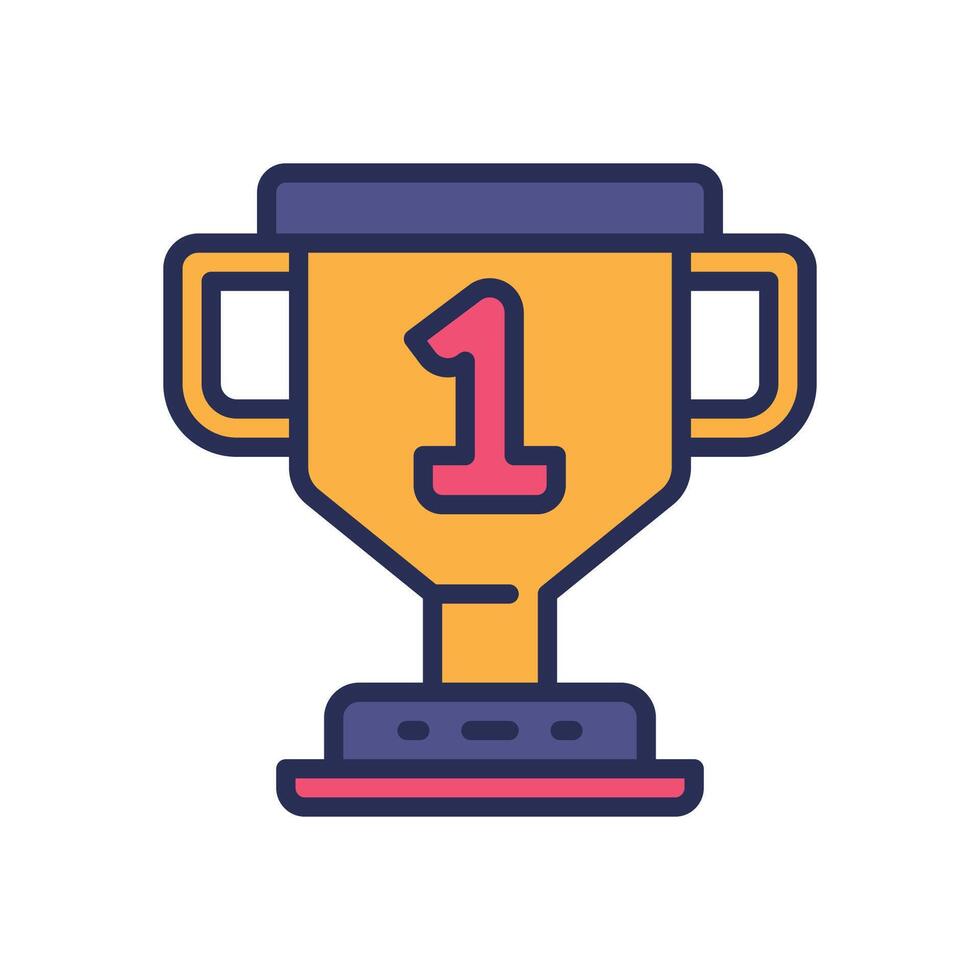 trophy filled color icon for your website, mobile, presentation, and logo design. vector