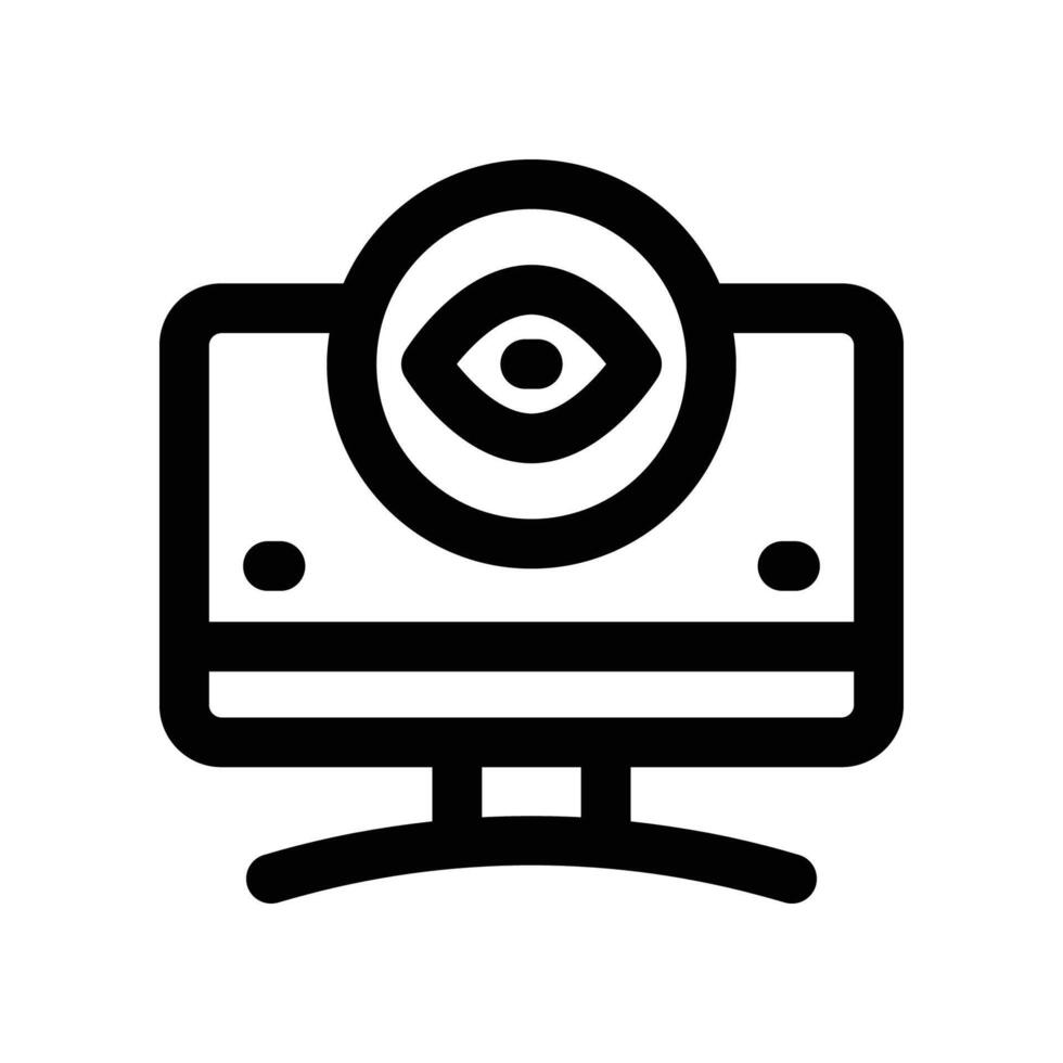 monitoring line icon vector
