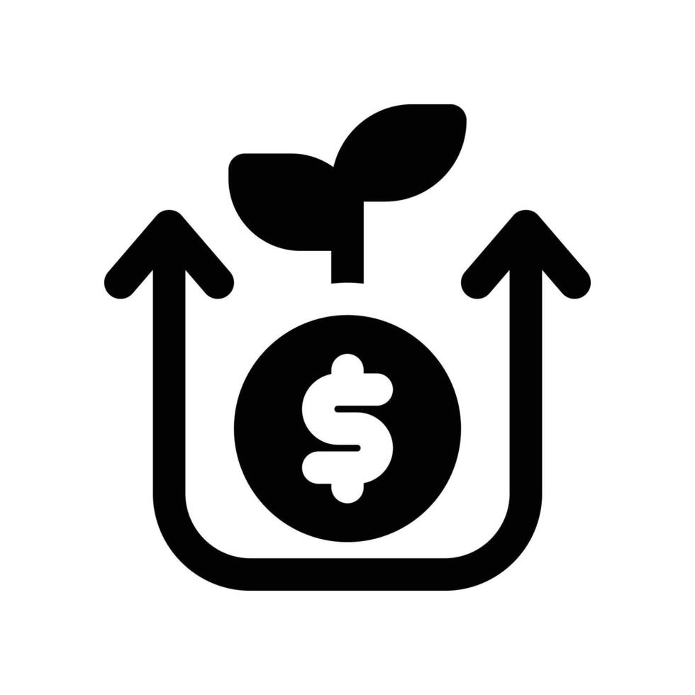 green economy solid icon vector