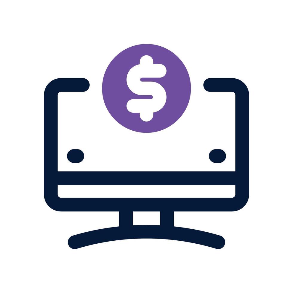 monitor dual tone icon vector