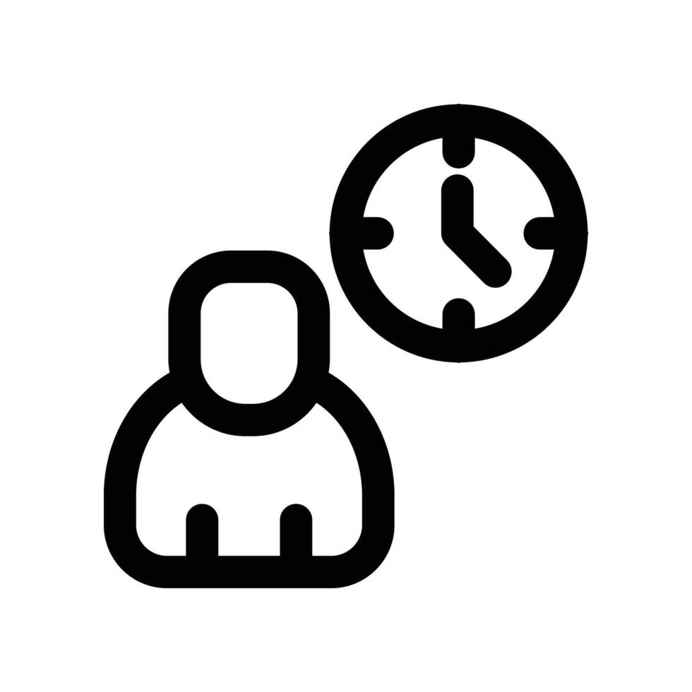 time management line icon vector