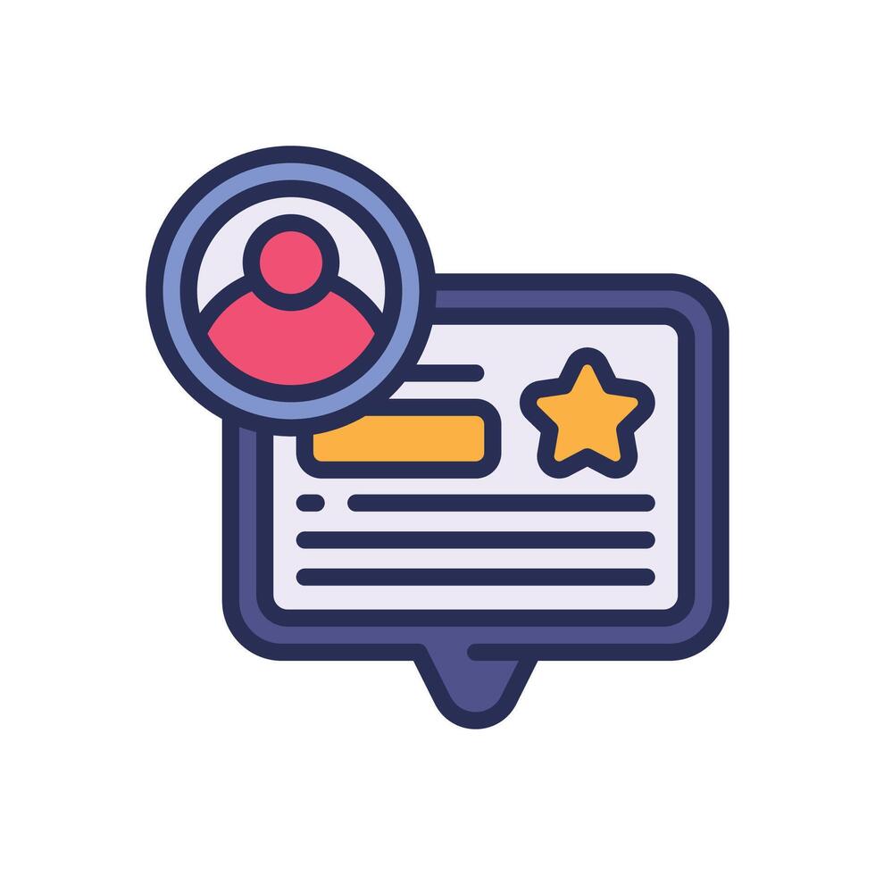 customer feedback filled color icon for your website, mobile, presentation, and logo design. vector