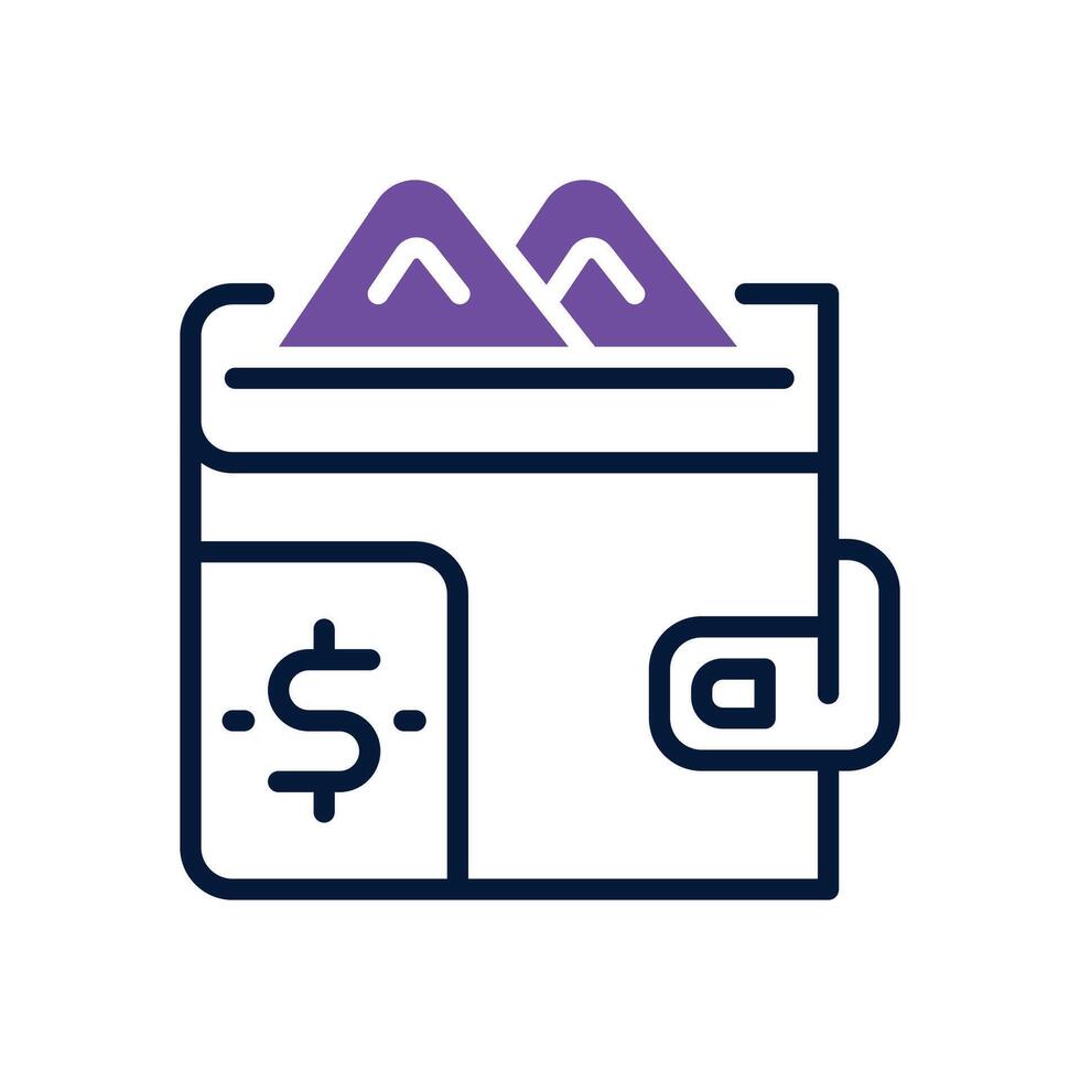 wallet dual tone icon for your website, mobile, presentation, and logo design. vector