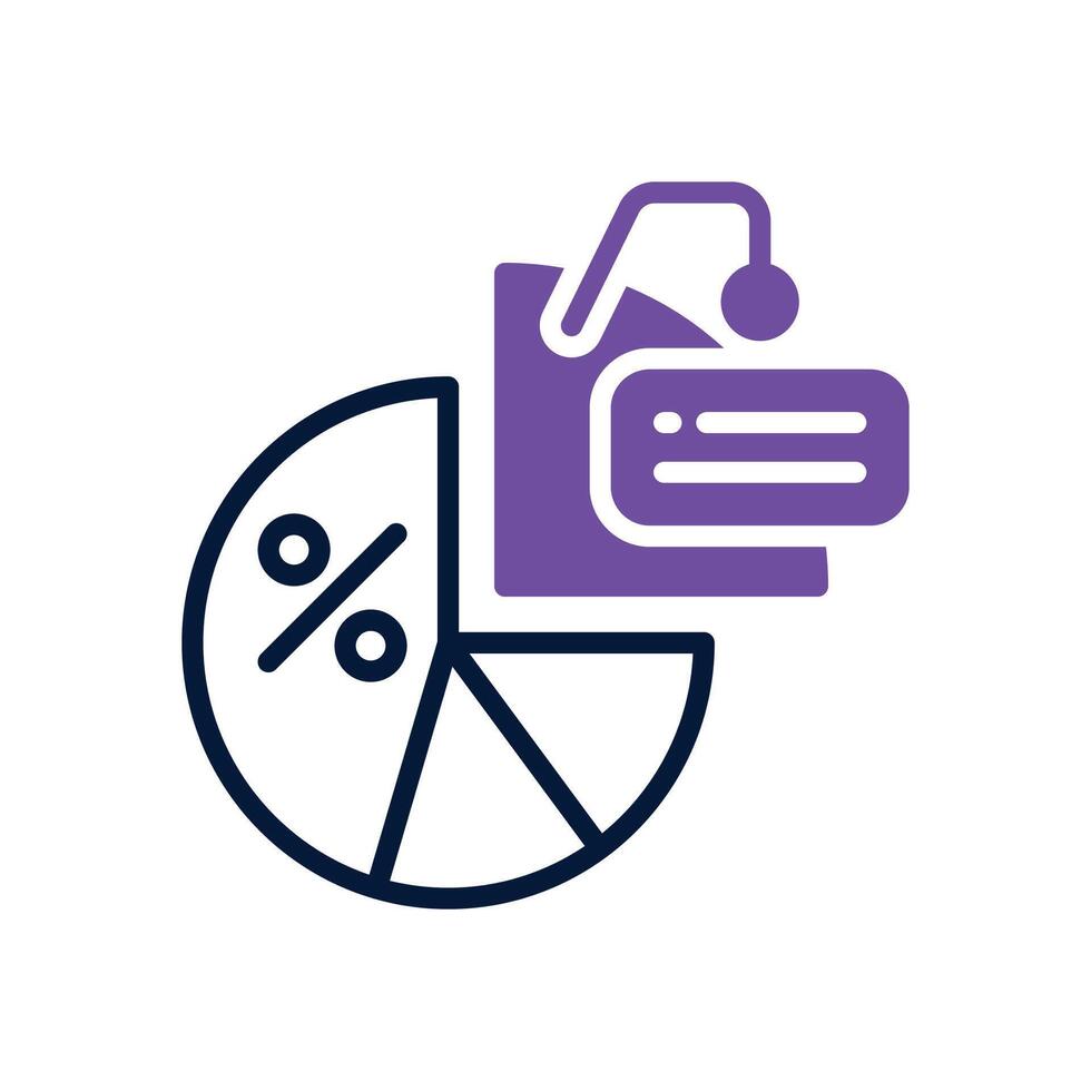 pie chart dual tone icon for your website, mobile, presentation, and logo design. vector