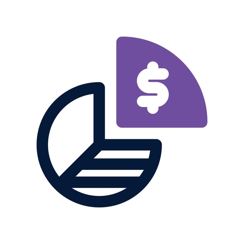 pie chart dual tone icon vector