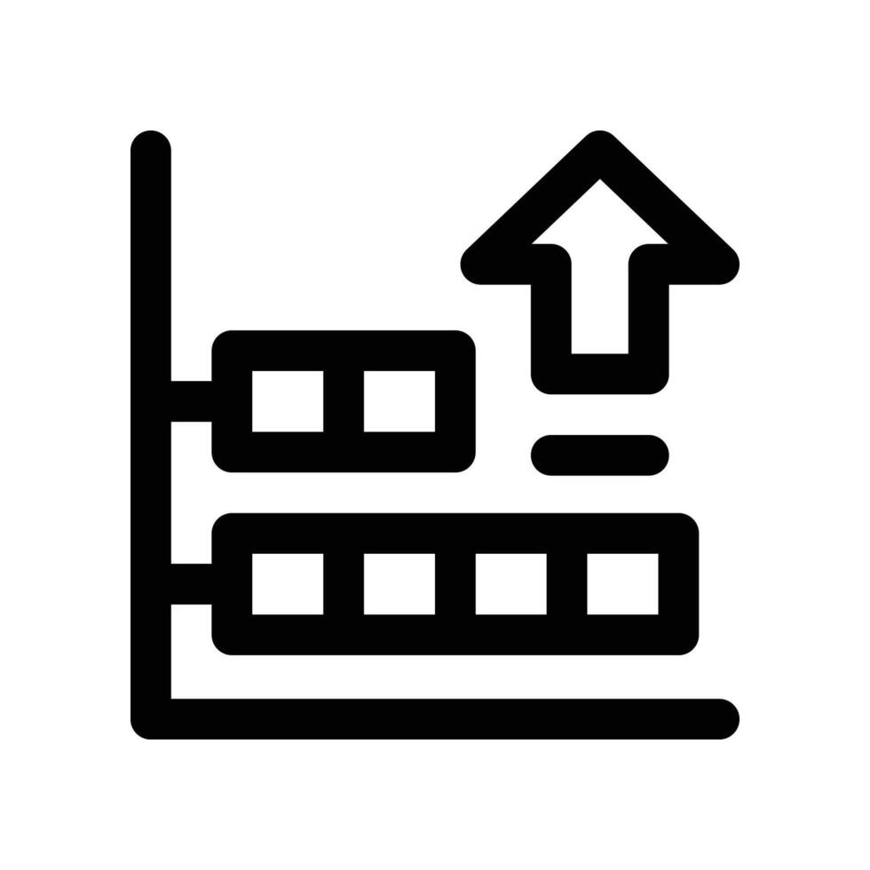 bar chart line icon vector