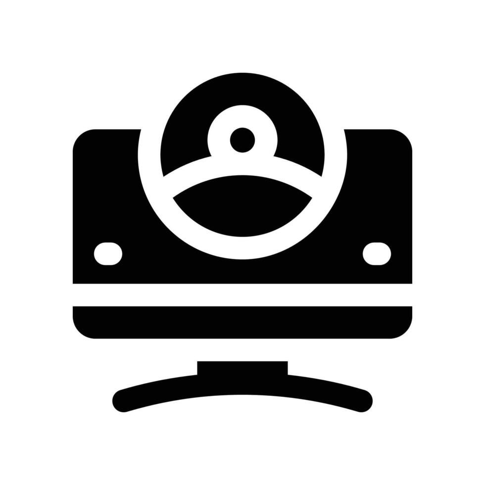 online meeting solid icon vector