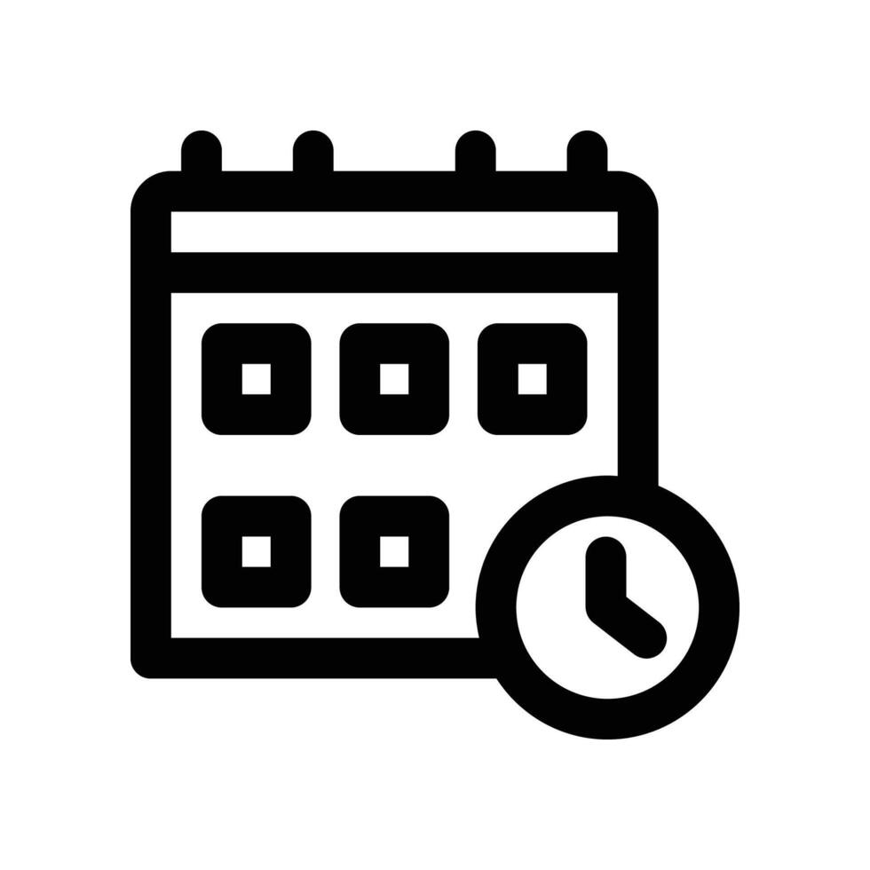 schedule line icon vector