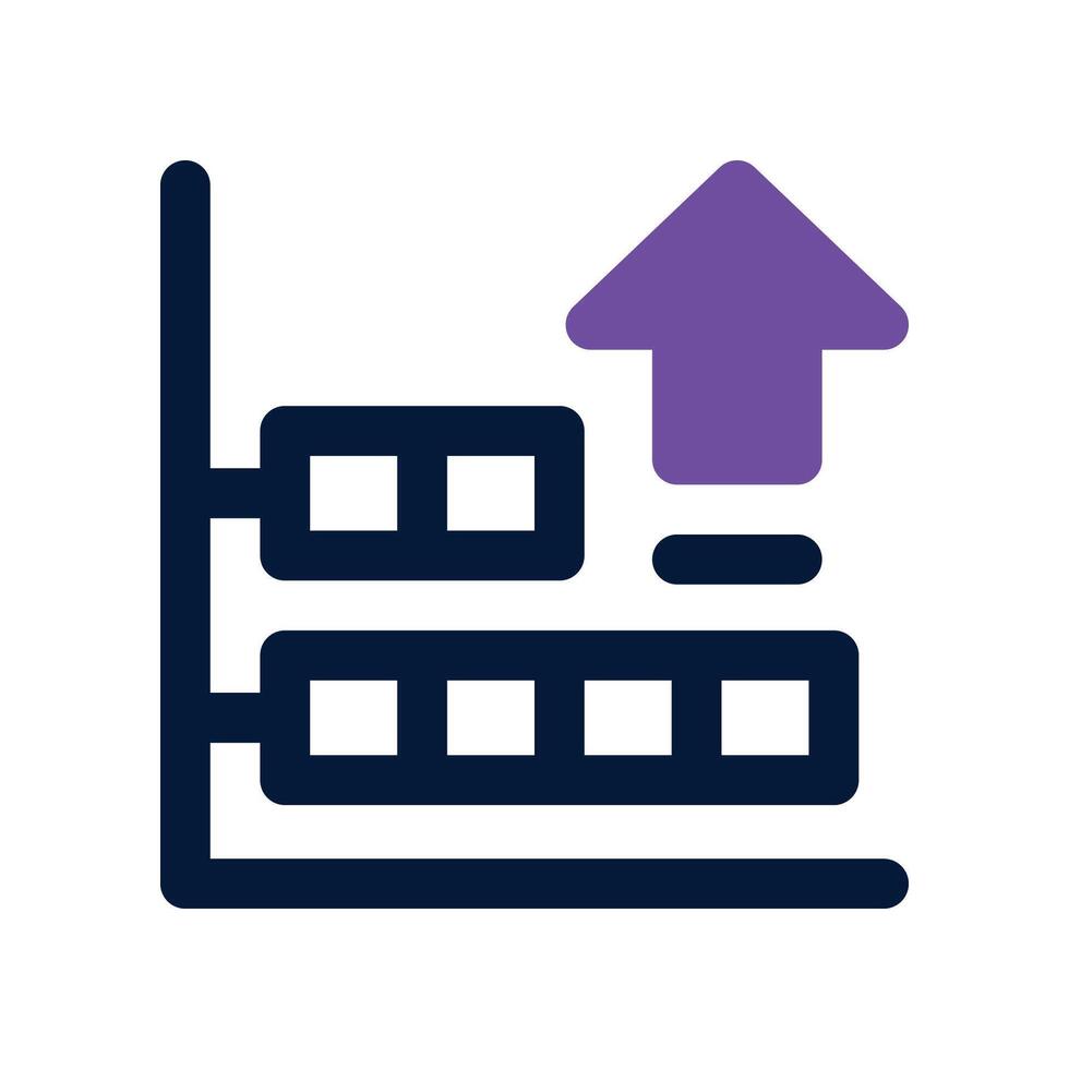 bar chart dual tone icon vector