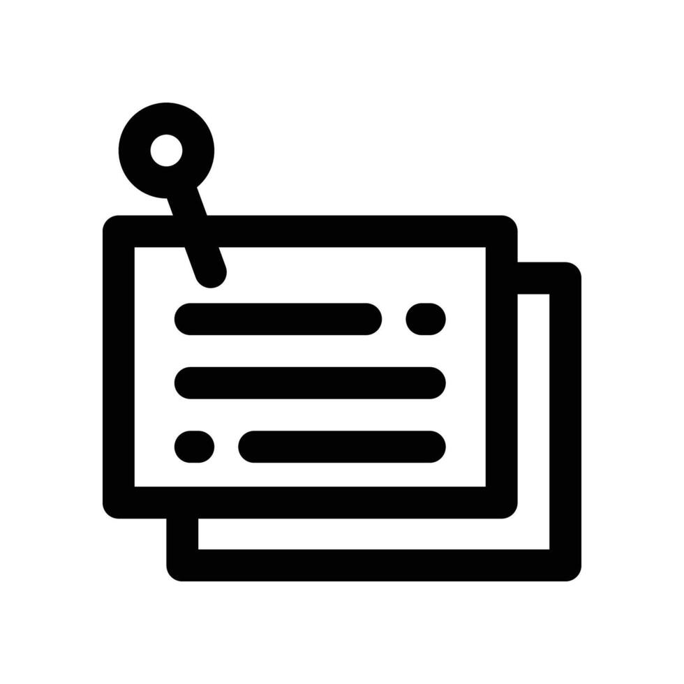 sticky note line icon vector