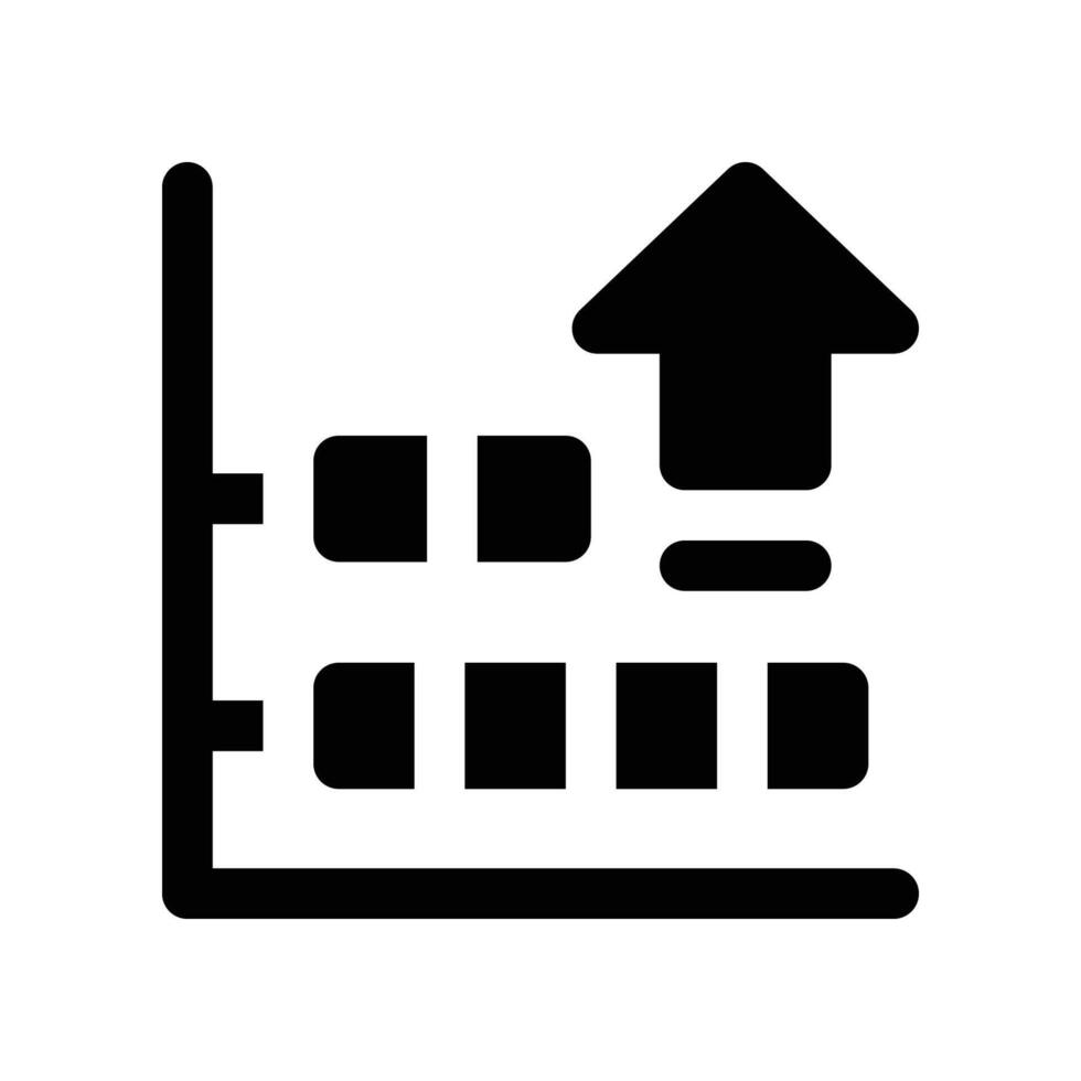 bar chart solid icon vector