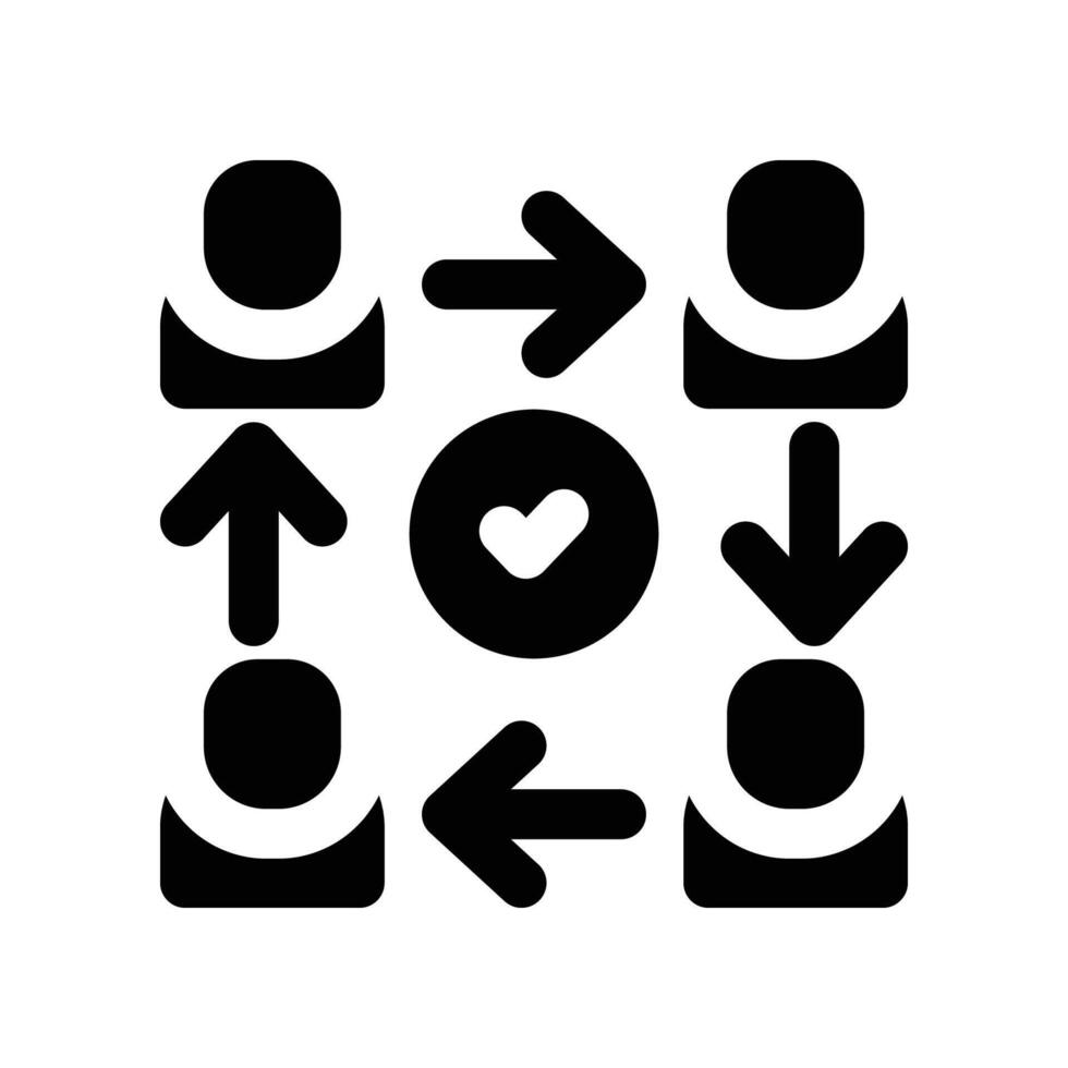 teamwork solid icon vector