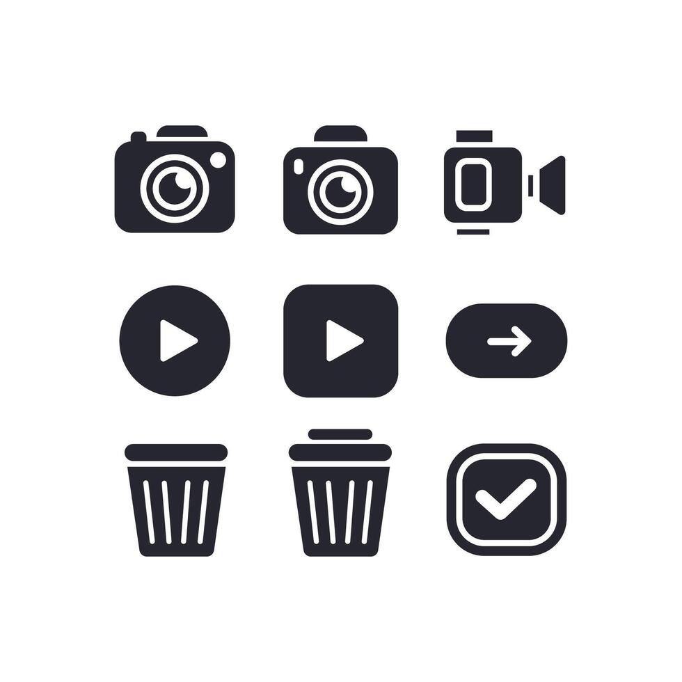 Camera, , and Media UI Icons vector
