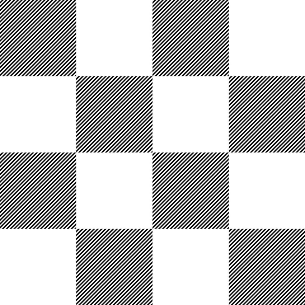 Check pattern - square - black and white square tiles with diagonal hatching, seamless repeatable pattern texture background vector