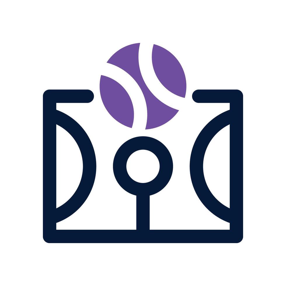 basketball field dual tone icon. icon for your website, mobile, presentation, and logo design. vector
