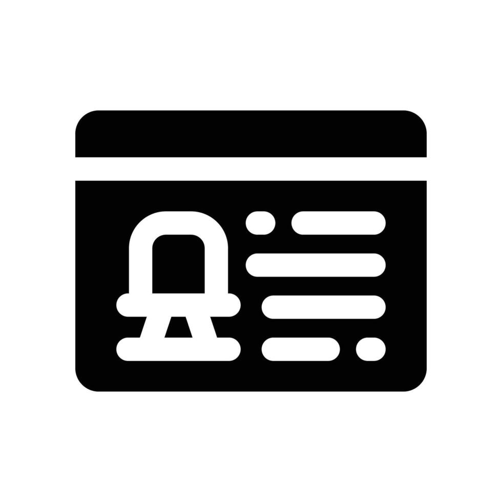 member card solid icon vector