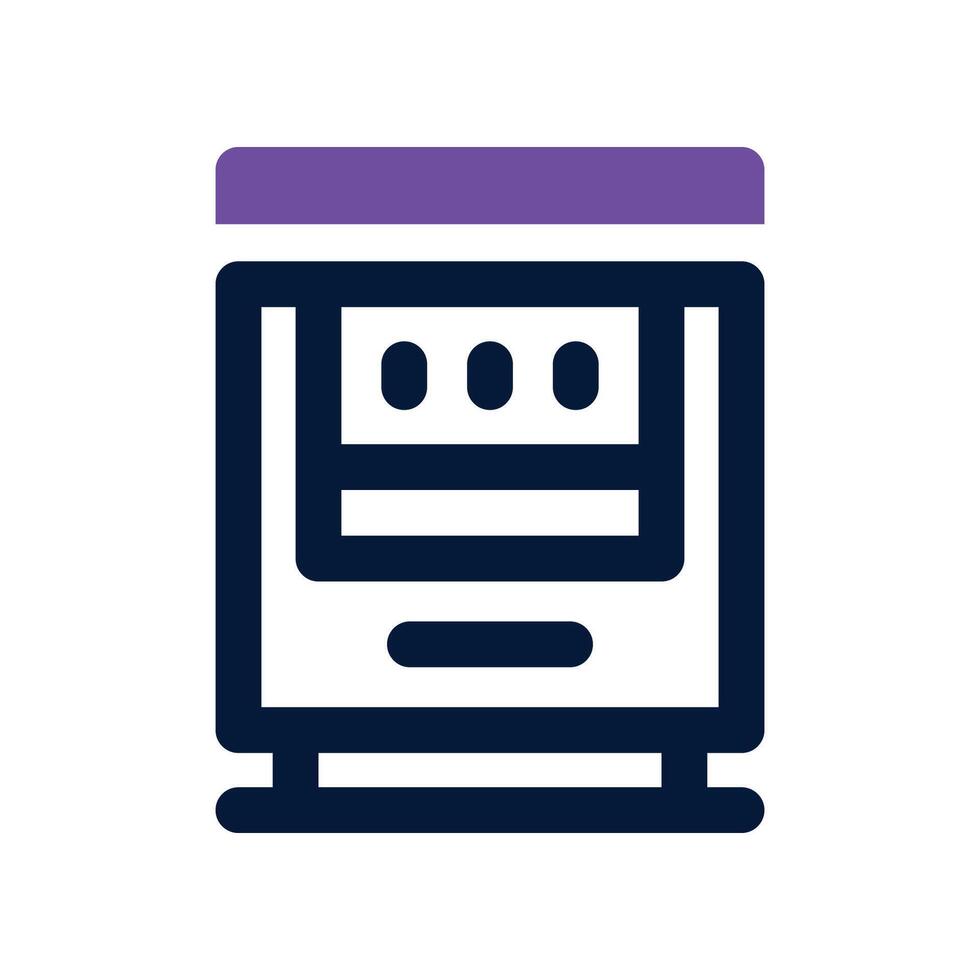 ticket machine dual tone icon vector