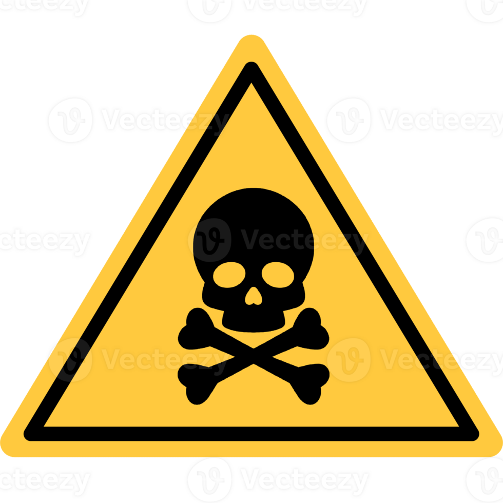 Safety sign. Skull and crossbones sign. toxic waste symbol. png
