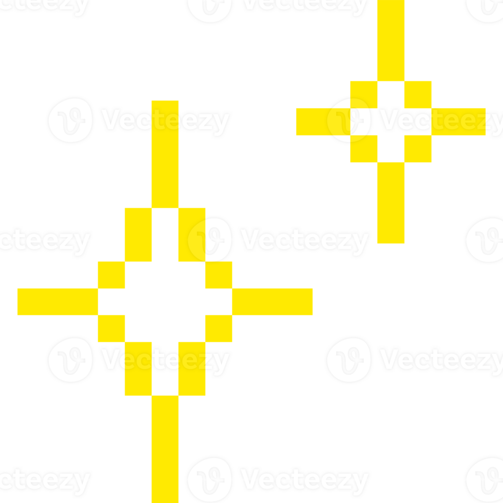 Shiny Sparkle effect. Sparkle pixelated icon. png