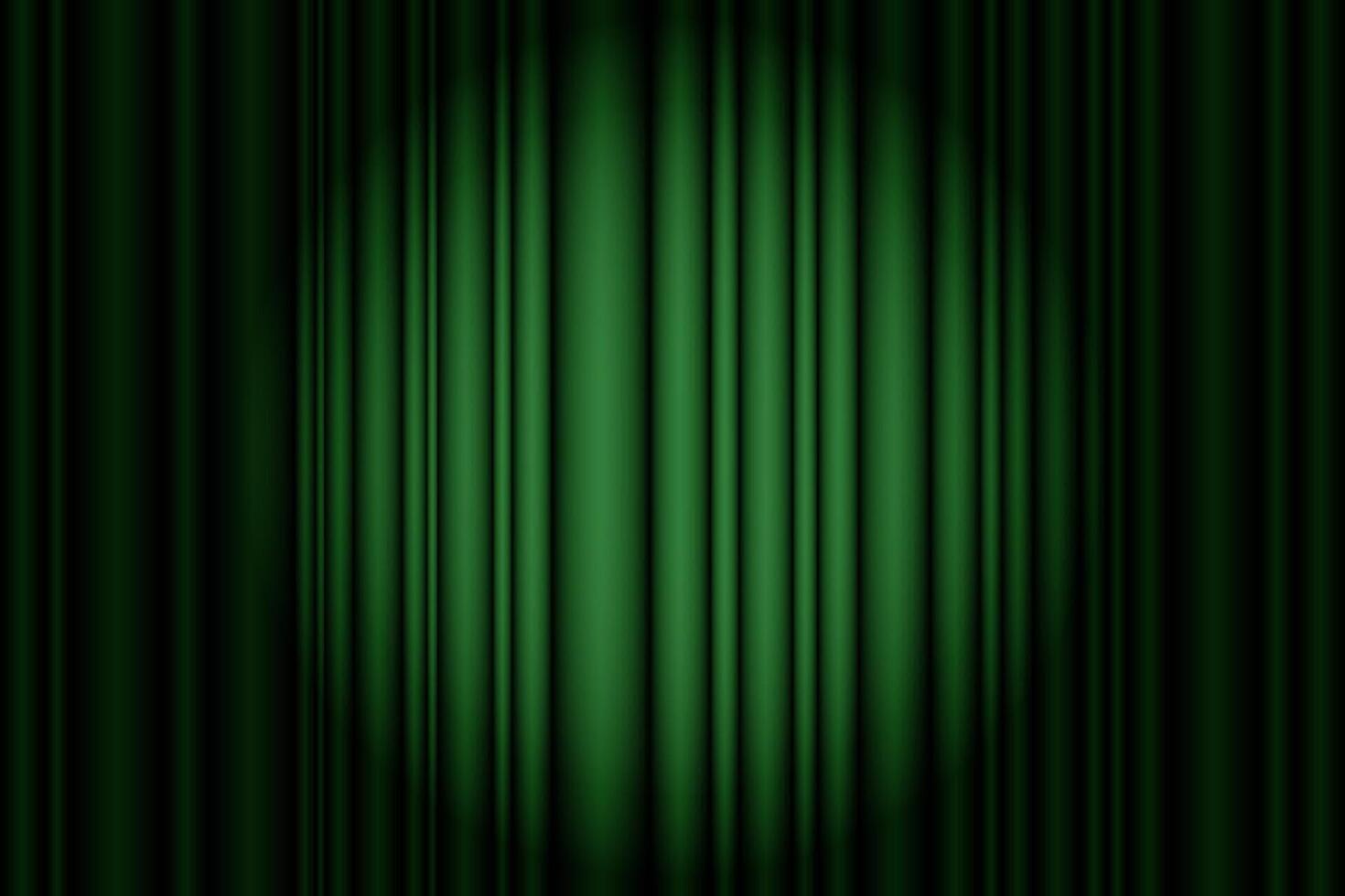 Green velvet curtain on stage. Closed curtain in circus, theater or cinema. Background with spotlight. illustration vector