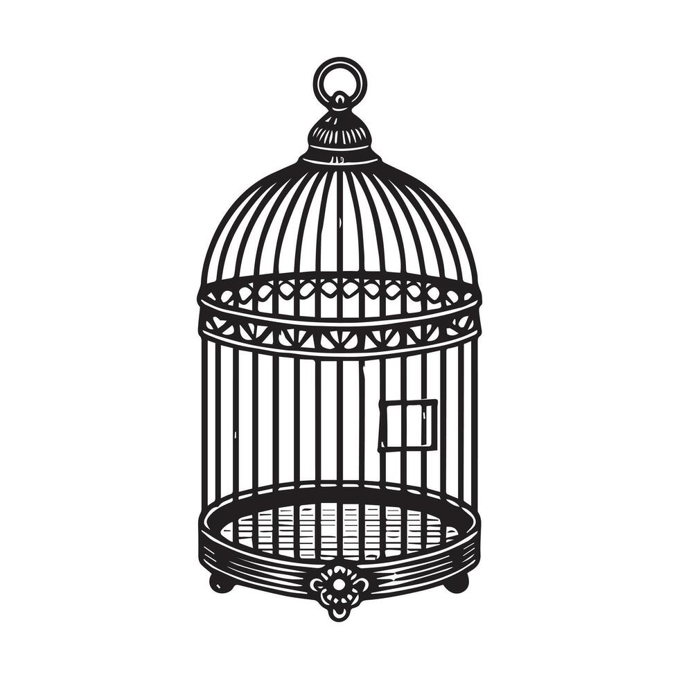 bird cage illustration. vector