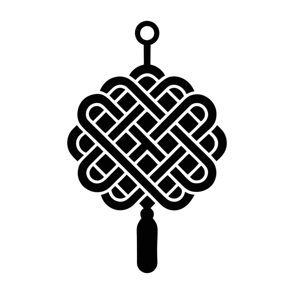 a black and white image of a knot on a white background vector