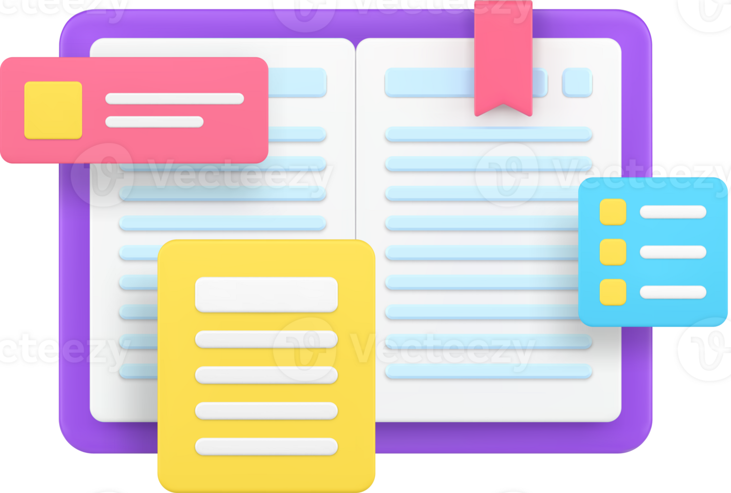 Planning and analyzing diary business 3d icon illustration png