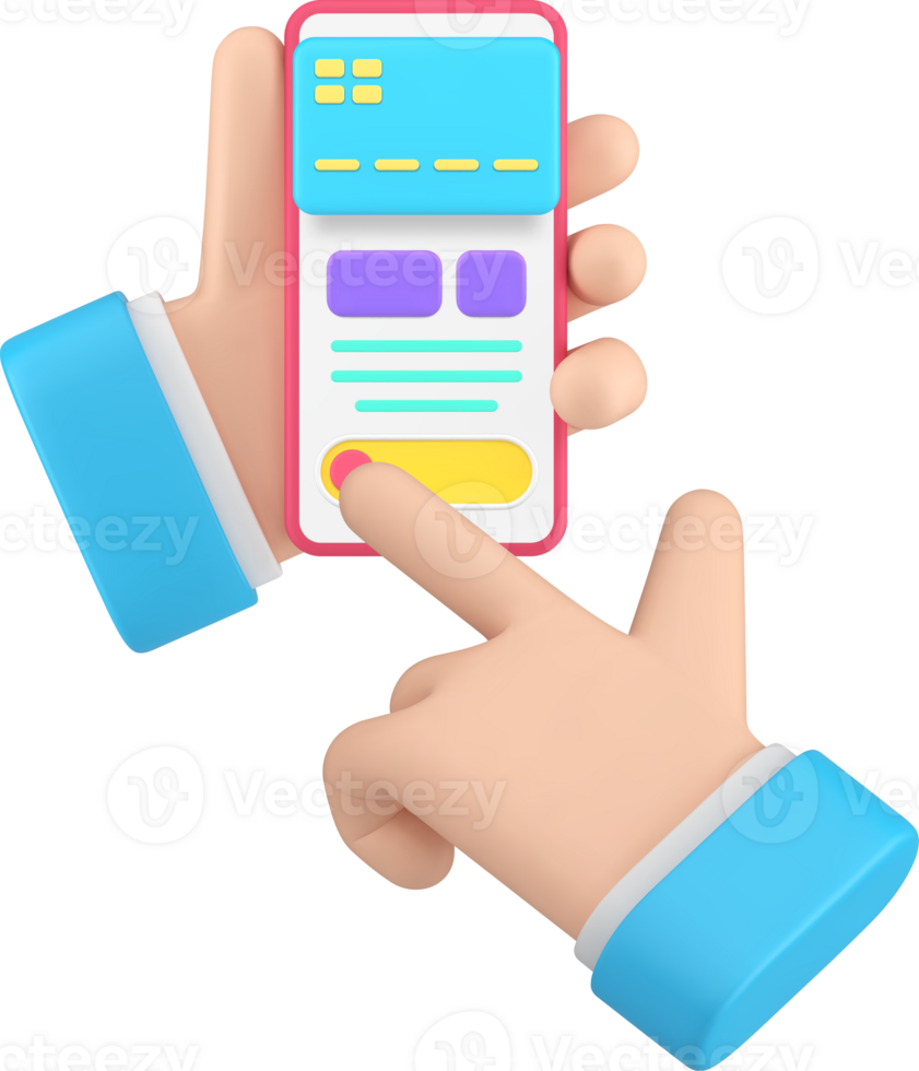 Online banking financial payment smartphone application 3d icon realistic illustration png