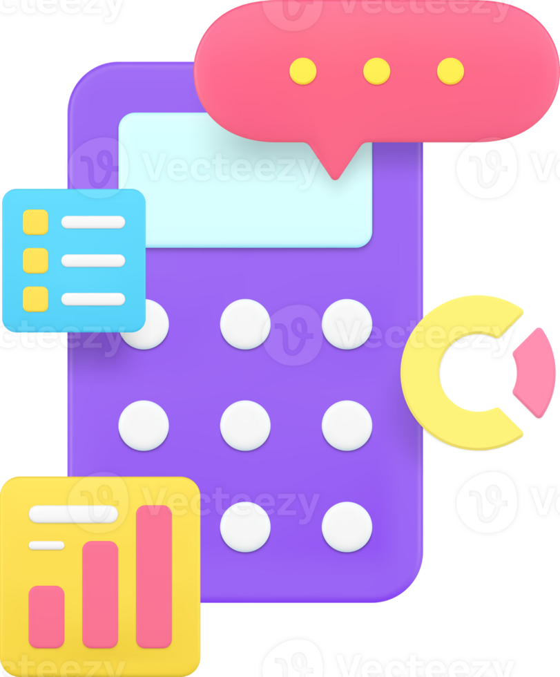 Accounting banking analyzing financial checking 3d icon illustration png