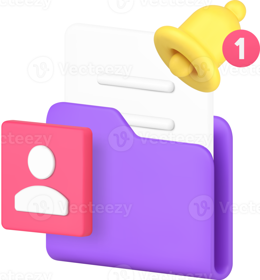 Personal data archive storage database file notification 3d icon png