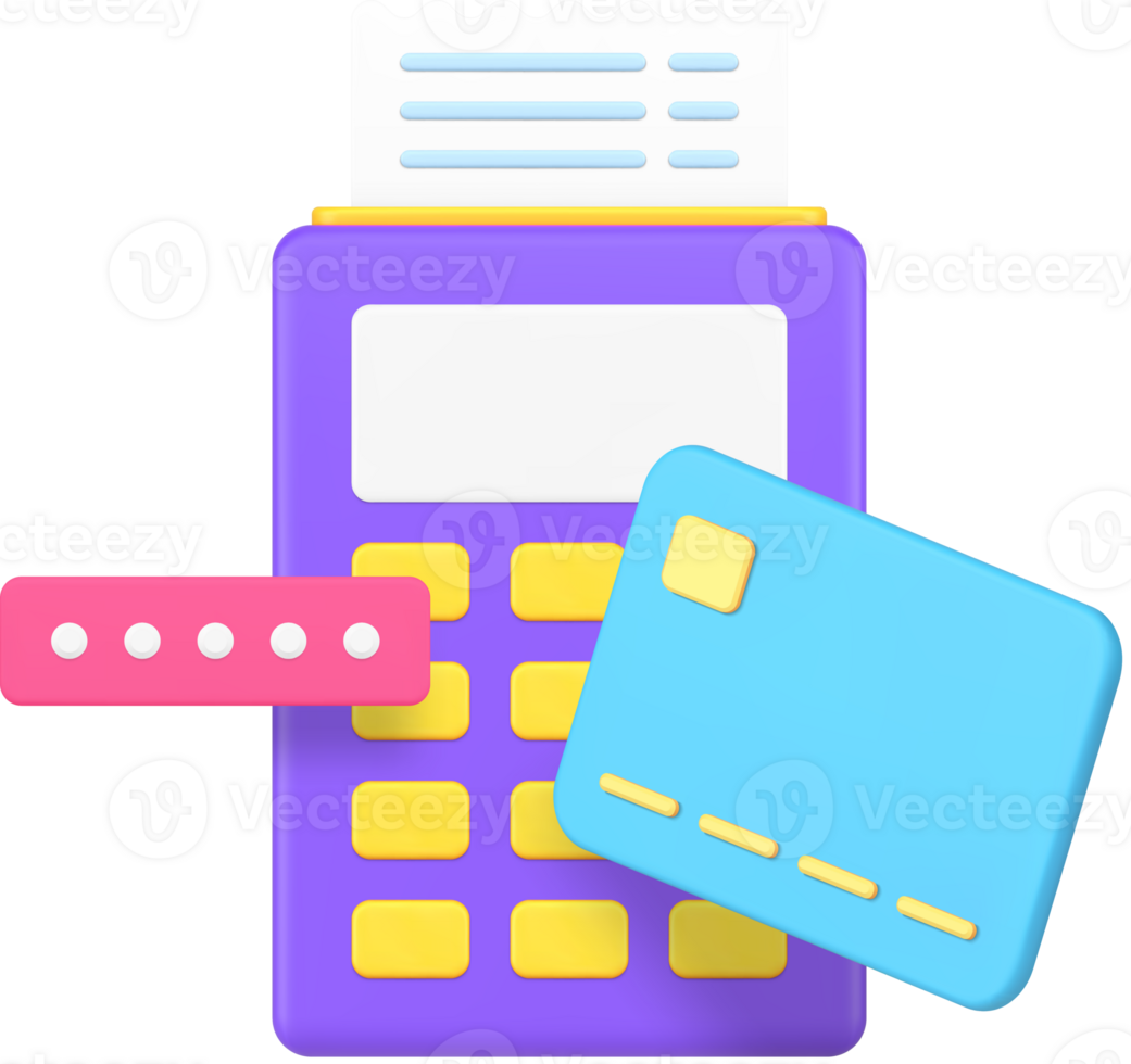 Cashless payment shopping financial credit card 3d icon png