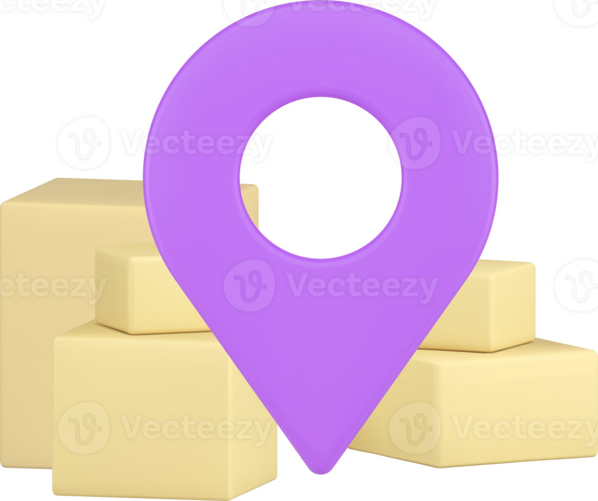 Cargo postal parcel delivery service 3d icon illustration png