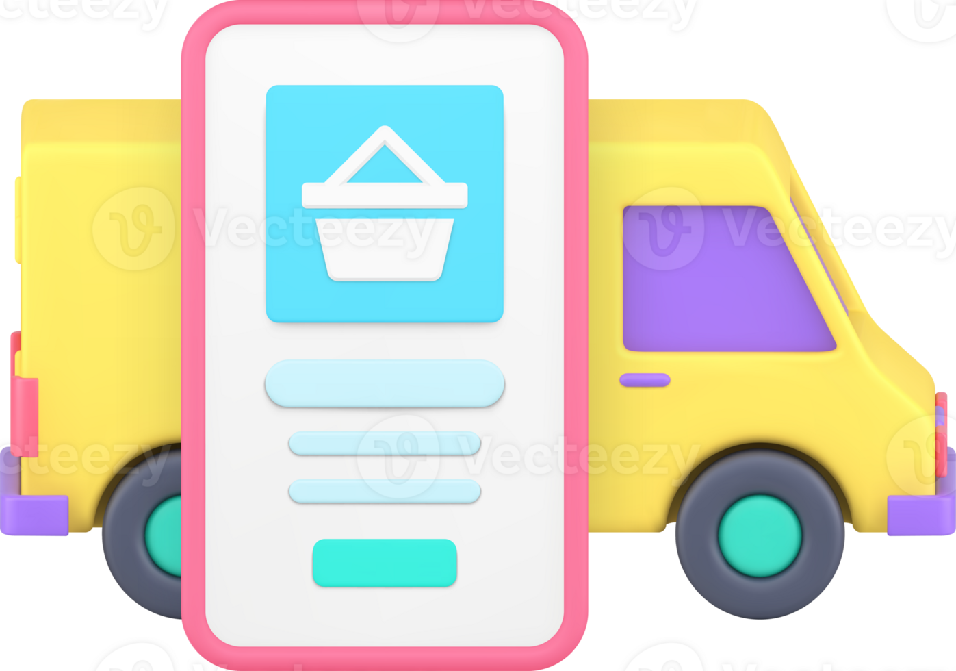 Online shopping order delivery digital store smartphone 3d icon png