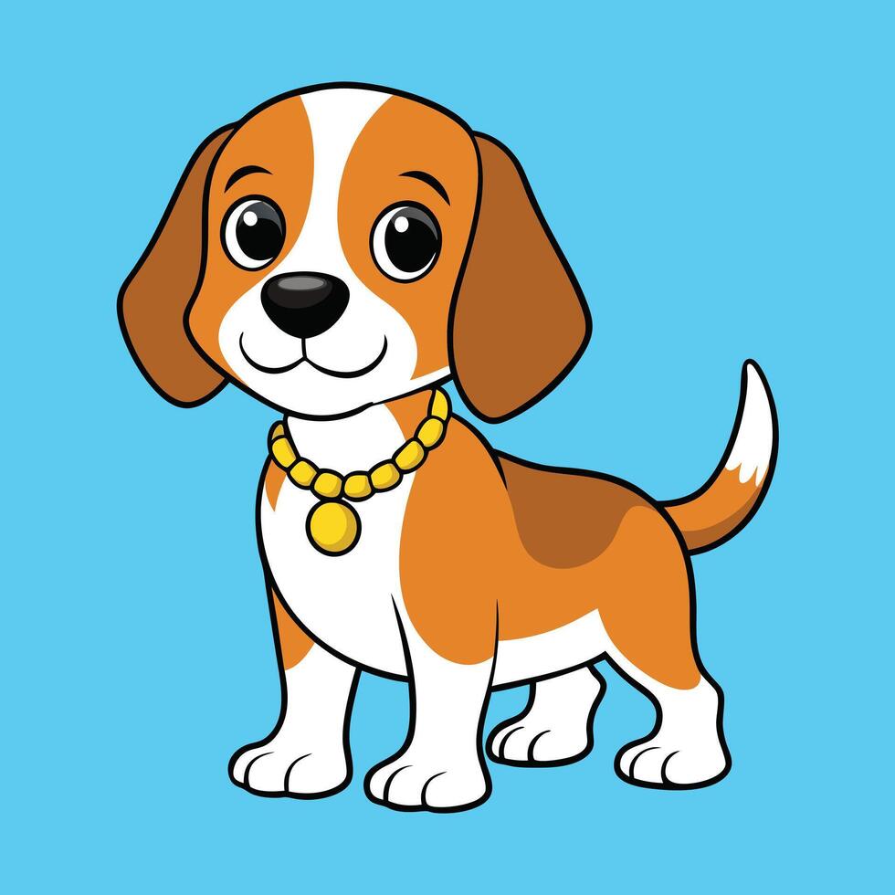 Beagle Wearing Necklace vector