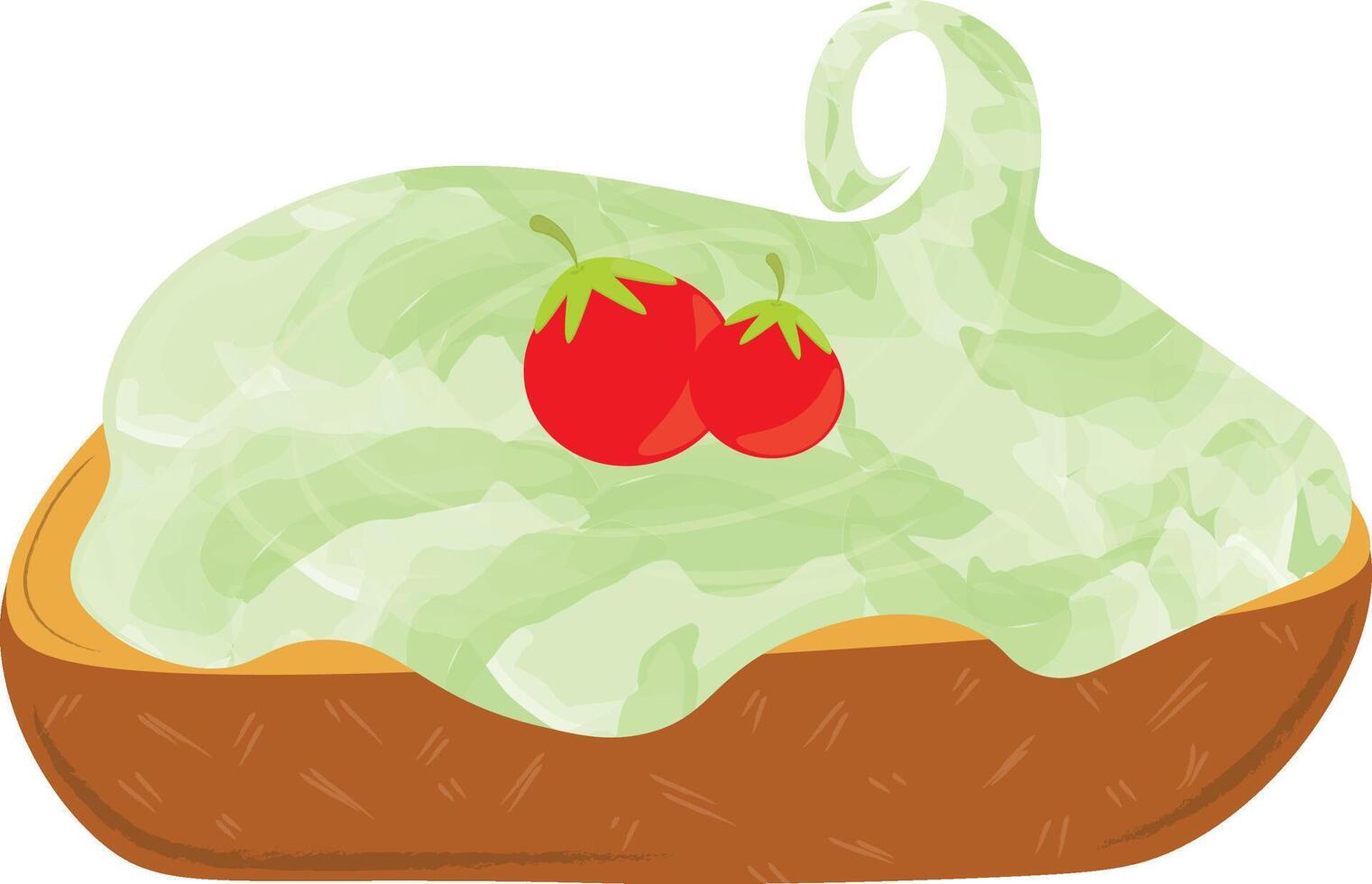 Diet food Salad with Bread vector