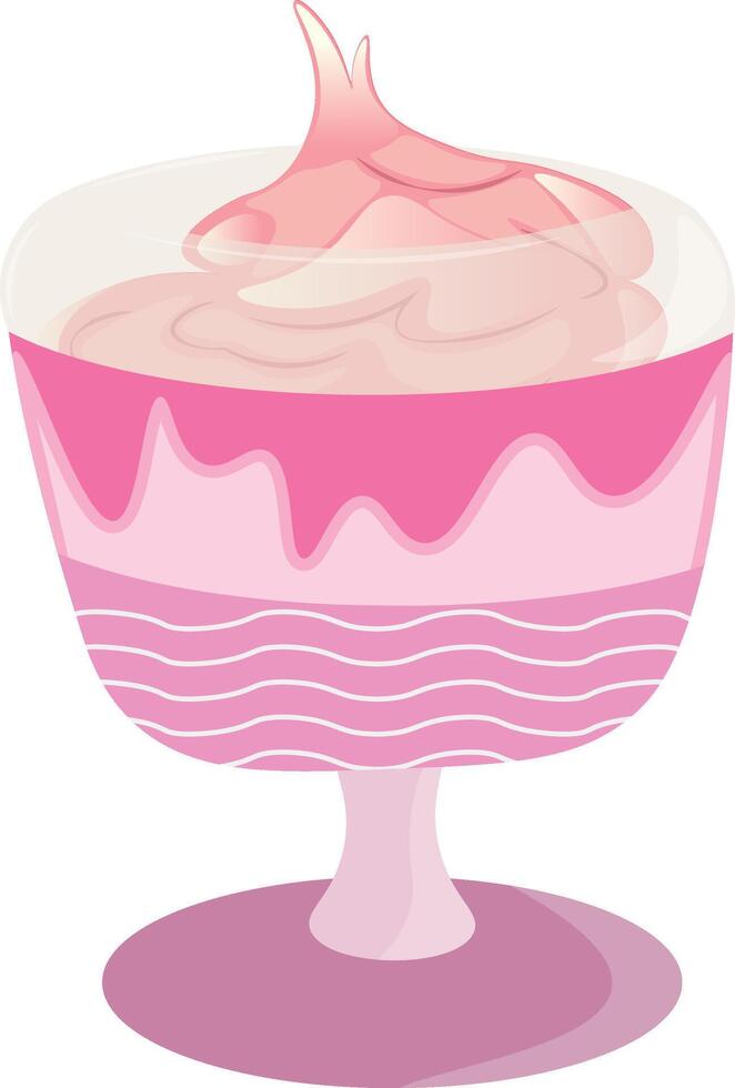 whipped cream strawberry dessert vector
