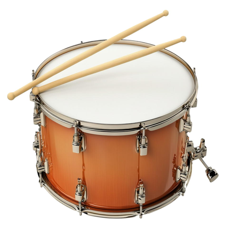 a drum two sticks on transparent background. png