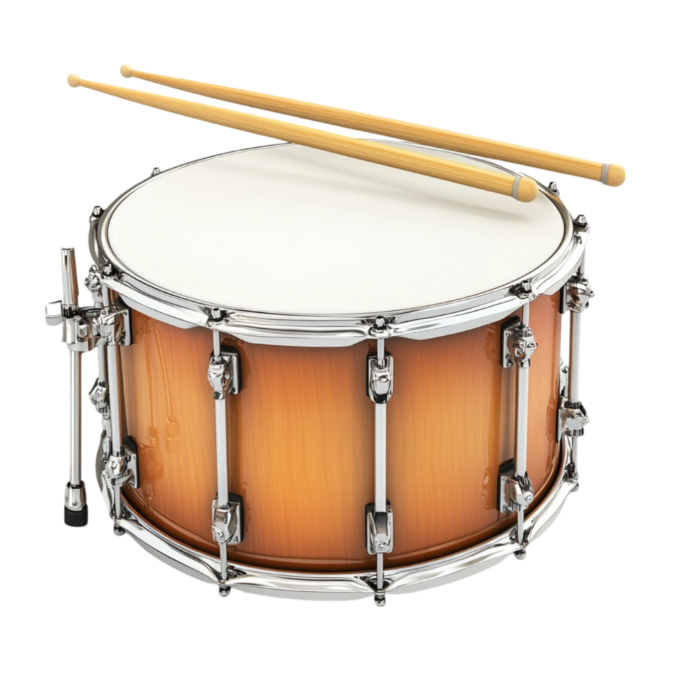 a snare drum two sticks on transparent background png