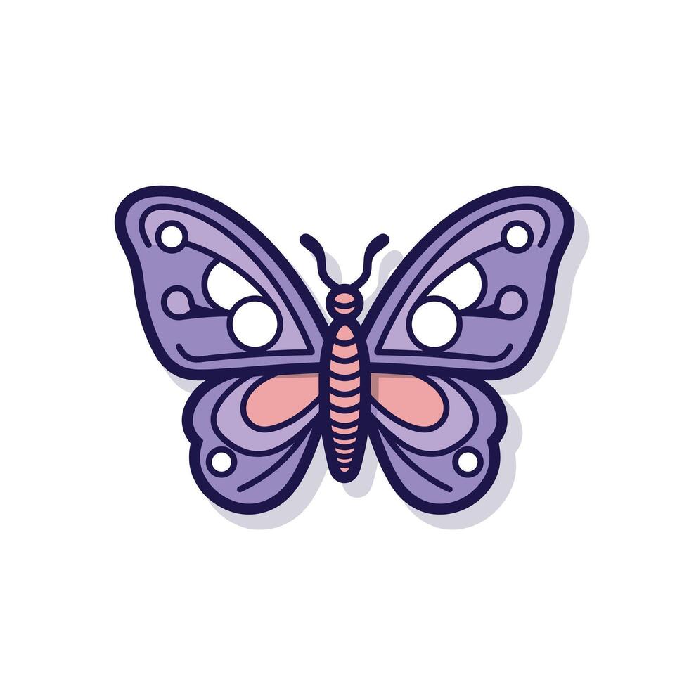 Colorful butterfly with patterned wings vector