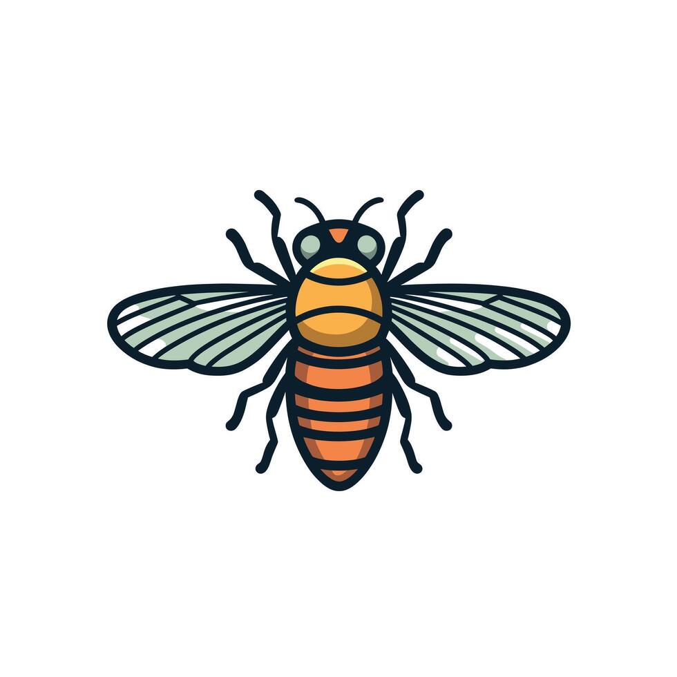 Vivid honey bee illustration vector