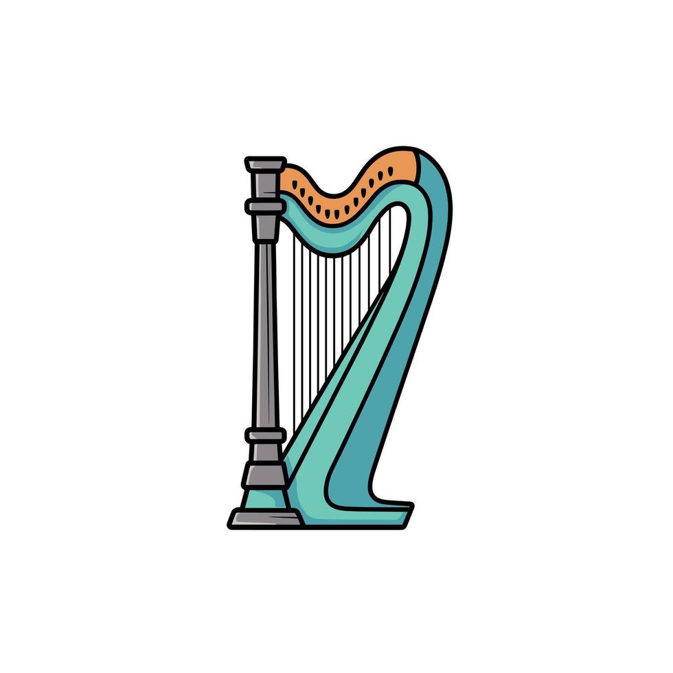Vibrant artistic harp display vector