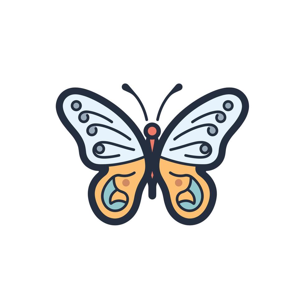 Intricate colorful butterfly design vector