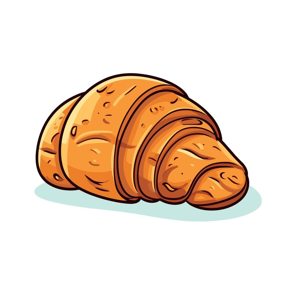 Flaky golden crust croissant vector