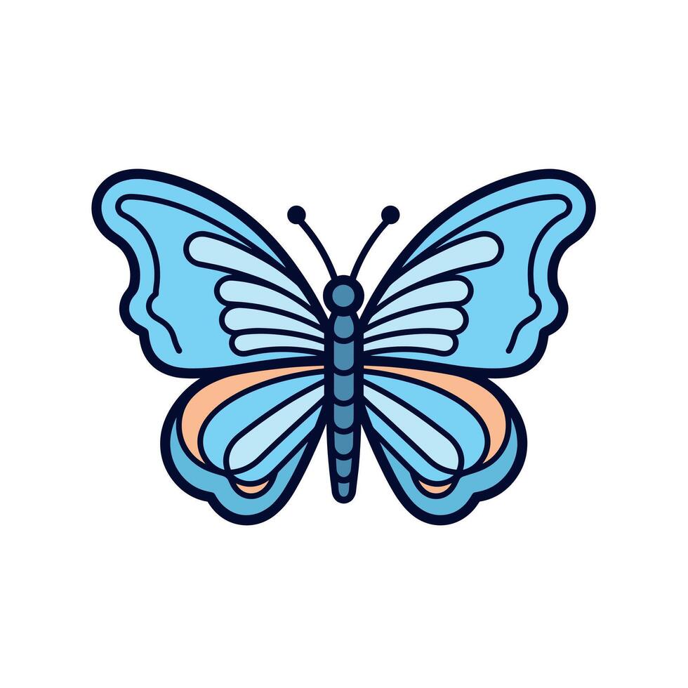 Colorful, intricate butterfly displayed vector