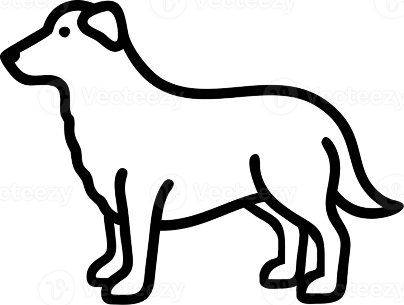 Sheepdog in outline icon style, farm animals, animal theme. png
